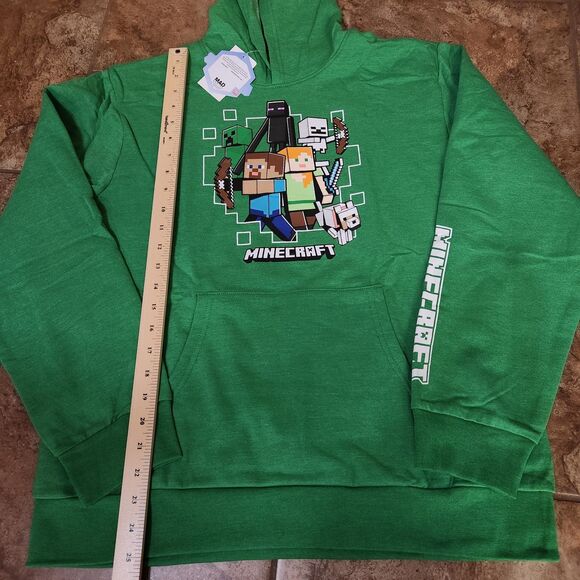 Minecraft Hoodie Bundle – Size XL Boys – Green Gamer Sweatshirts – New With Tags - Picture 5 of 10